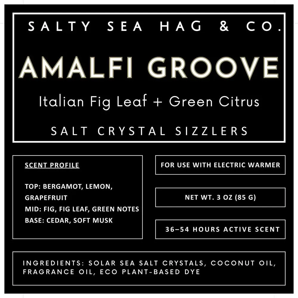 Amalfi Groove Salt Crystal Sizzlers - Italian Fig Leaf + Green Citrus Scent